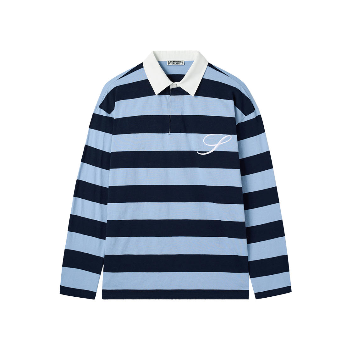 SW2F2TO15NV symmetric percent Striped Collar Long Sleeve Navy