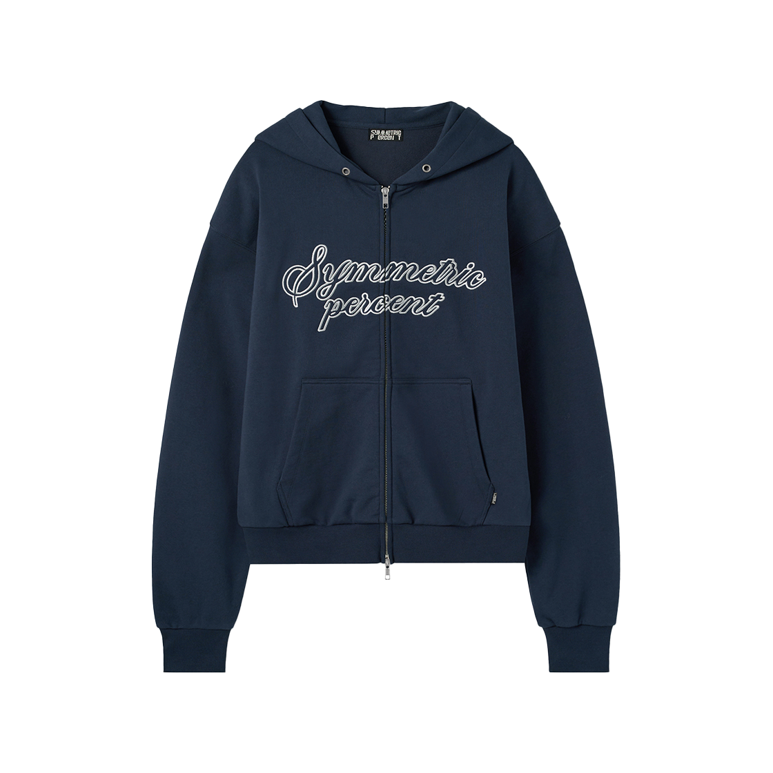 SW2F2JP01NV symmetric percent Logo Zip-up Hoodie Navy