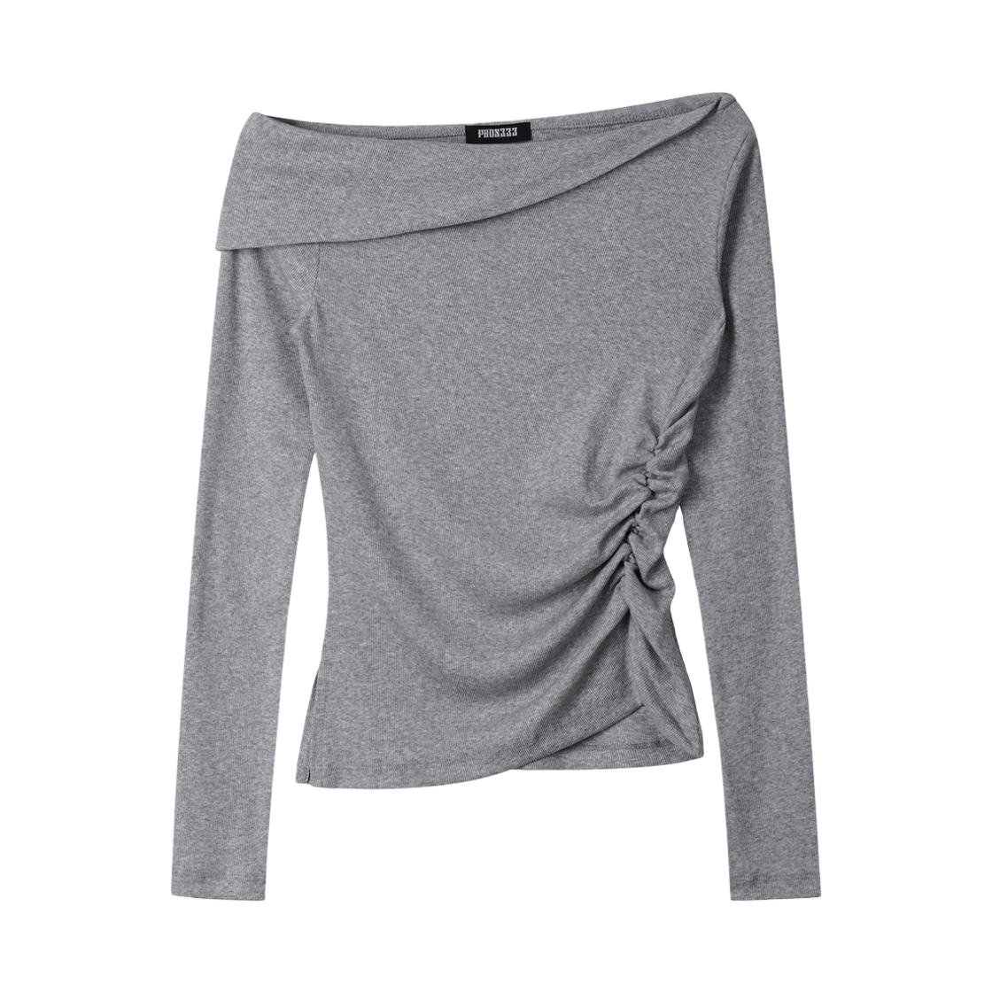 26FWWTS03GY PHOS333 W One Off-Shoulder Long Sleeved