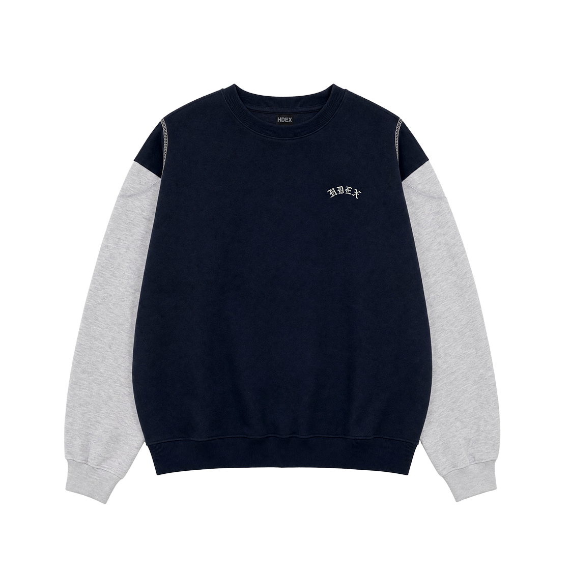 에이치덱스 히로익 숄더 콤비 스웨트 셔츠 네이비(HDEX Heroic Shoulder Combi Sweatshirt Navy) - 1