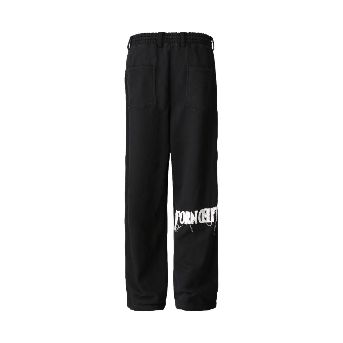 톤얼타이드 아플리케 세미 와이드 스웻팬츠 블랙(Tornortied Appliqué Semi-Wide Sweatpants Black) - 3