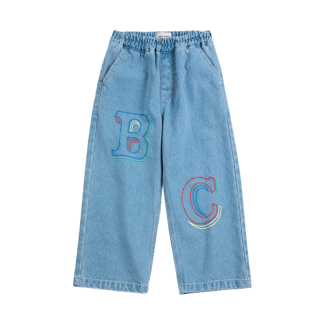 226AC120 (Kids) Bobo Choses Embossed Denim Pants Blue
