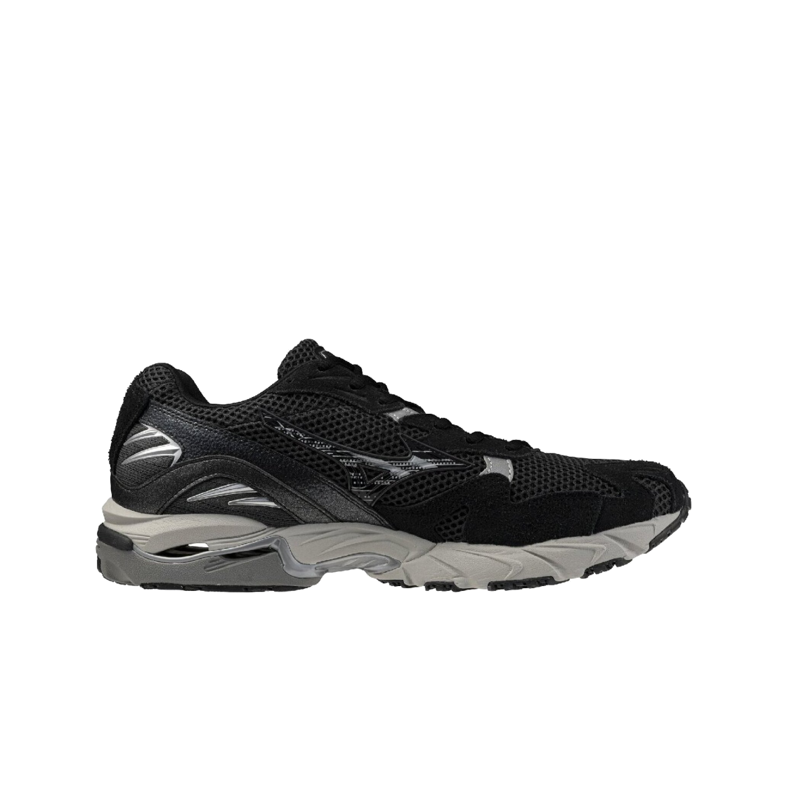 KM6DSOBMZ09BK Mizuno Wave Rider 10 Suede Black Sand Black Harbor Mist - 26FW