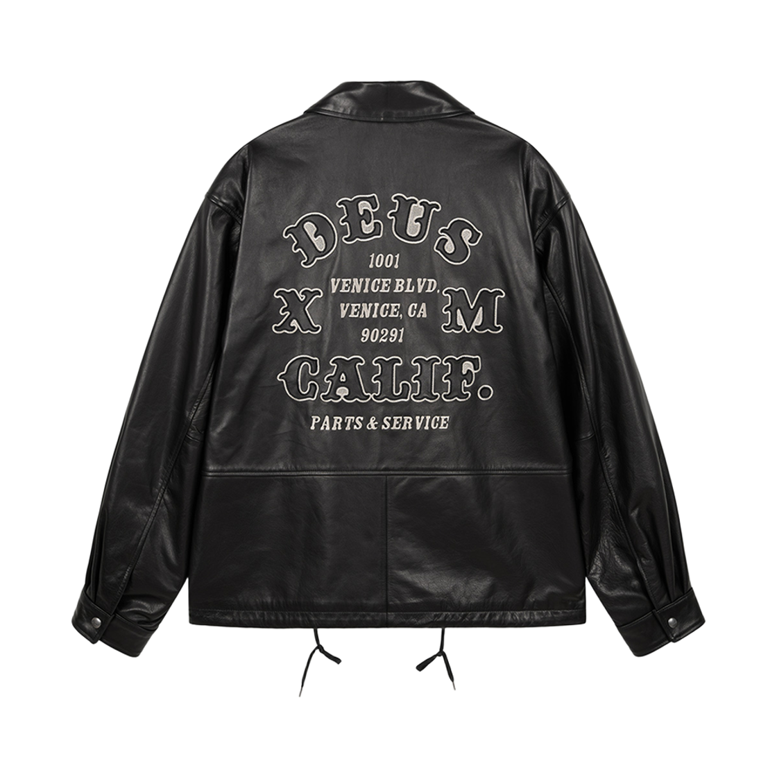 D264UJK610099 [6% 적립] Deus Ex Machina Quick Strike Leather Coach Jacket Black