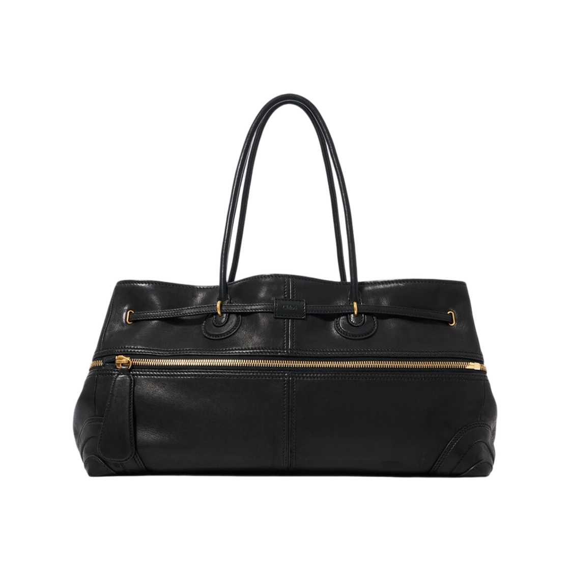 끌로에 라지 패딩턴 슬링 이스트 웨스트 백 소프트 레더 블랙(Chloe Large Paddington Sling East West Bag in Soft Leather Black) - 3