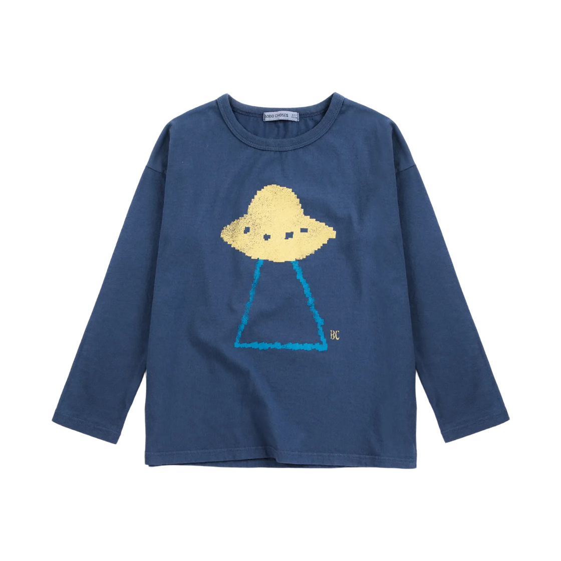 (키즈) 보보쇼즈 픽셀 어브덕션 티셔츠 네이비 블루((Kids) Bobo Choses Pixel Abduction T-Shirt Navy Blue)