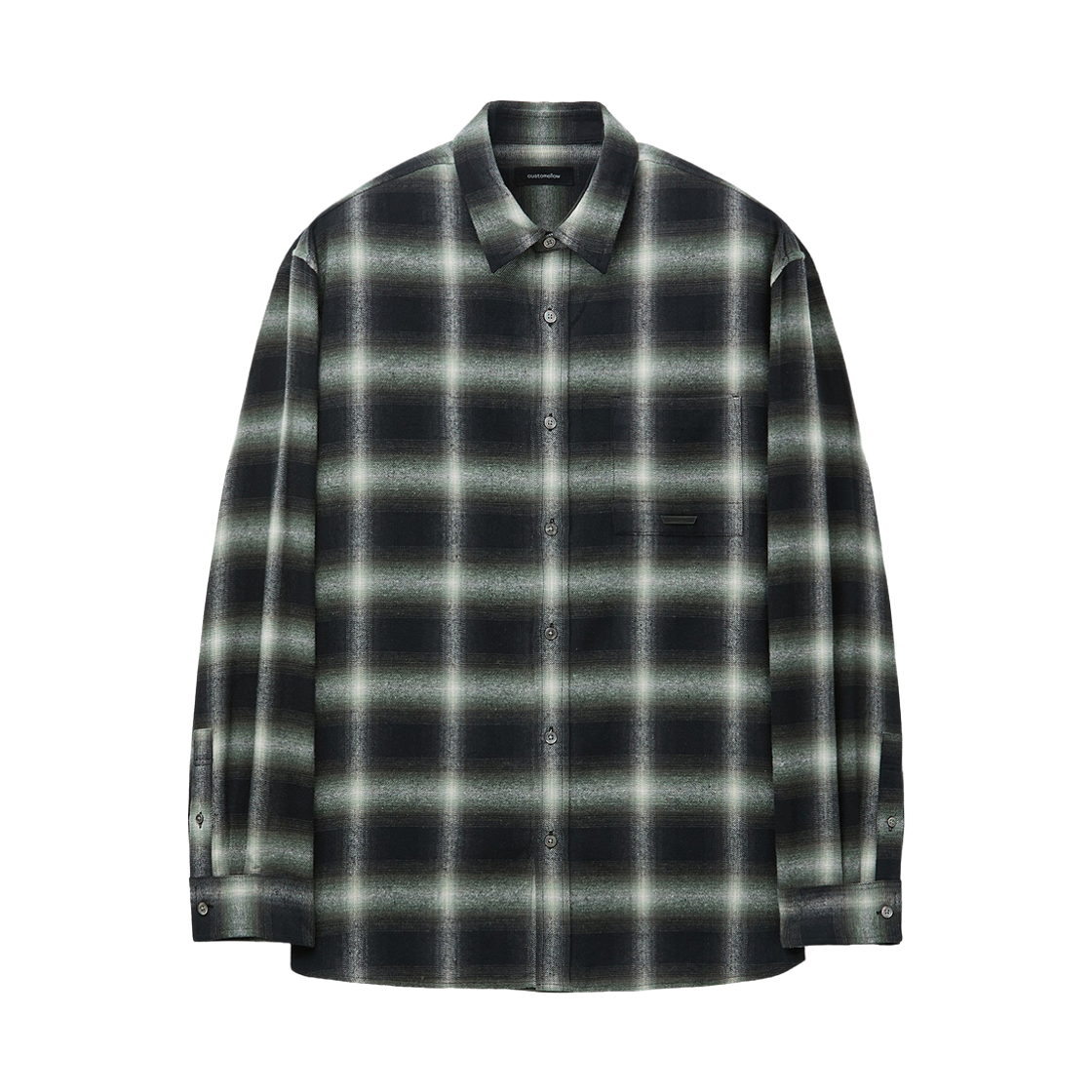 커스텀멜로우 오버핏 옴브레 체크 셔츠 그린(Customellow Oversized Ombre Check Shirt Green) - 1