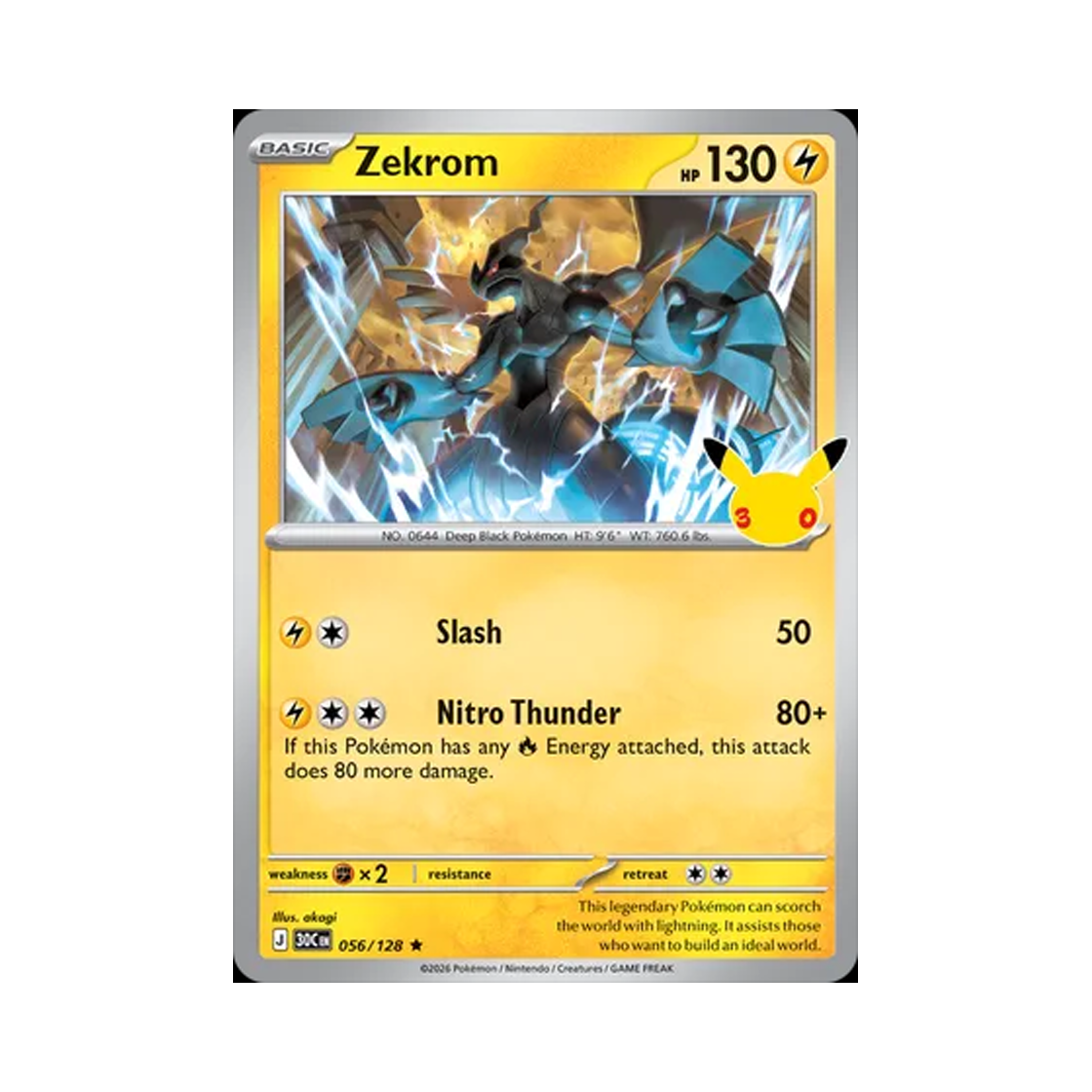 30C056-128 Pokemon TCG Zekrom R 30th Celebration (English Ver.)