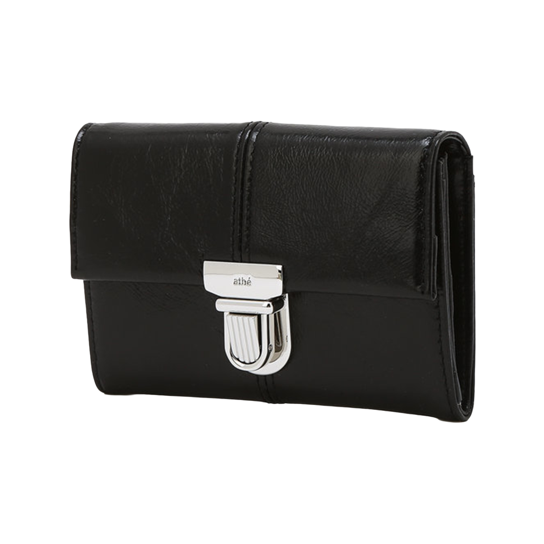 AAHO6F639BK Athe Vanessabruno Acc [Wrinkel] Noir 2-Fold Accordion Wallet Black