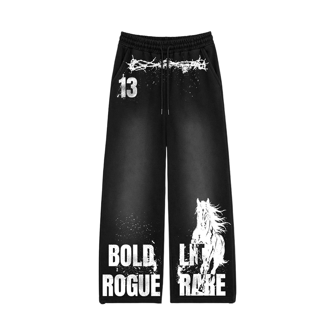 26FV007 Venhit Horse 13 Washed Sweatpants Black
