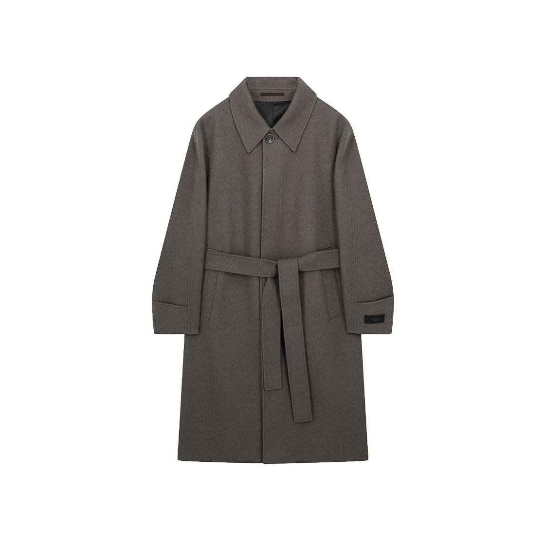 ZI5CT534BR ZIOSONGZIO Belted Balmacaan Handmade Coat Brown