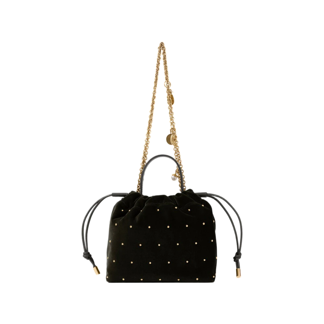 끌로에 미니 끌로에 아이콘 숄더백 체인 벨벳 스터드 블랙(Chloe Mini Chloe Icons Shoulder Bag with Chain in Velvet with Studs Black) - 3