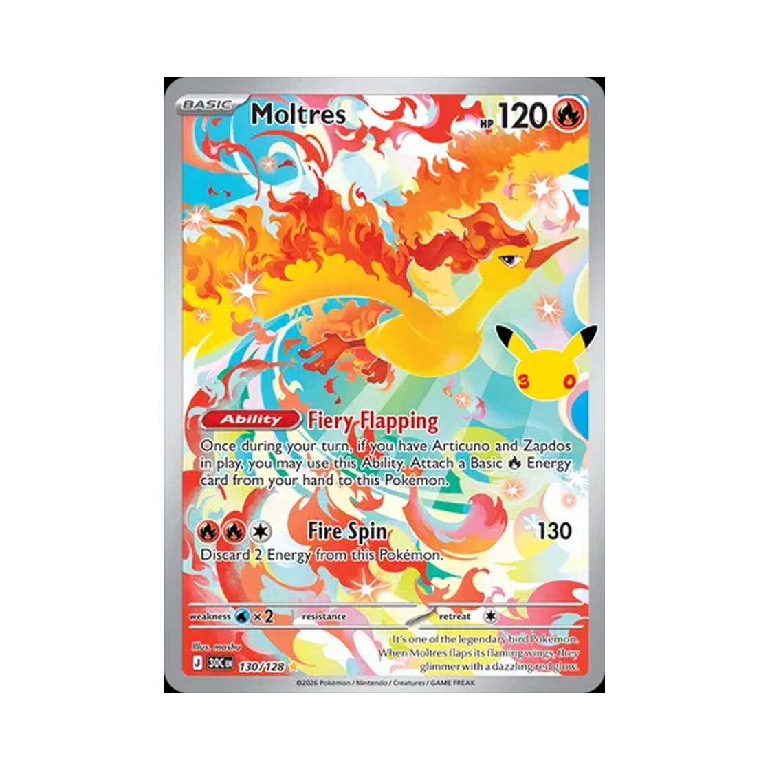 포켓몬 TCG 파이어 AR 30주년 기념 (영문판)(Pokemon TCG Moltres AR 30th Celebration (English Ver.)) - 1