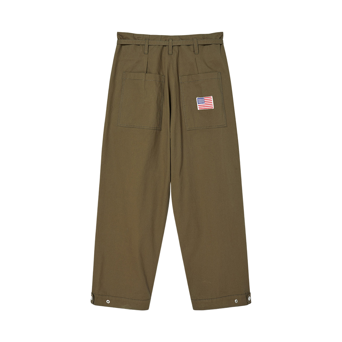 엔 아카이브 벨티드 디테일 코튼 와이드 팬츠 카키(N ARCHIVE Belted Detail Cotton Wide Pants Khaki) - 2
