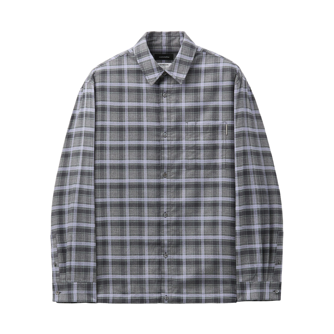 CWSAA26651PPX Customellow Tartan Check Drawstring Shirt Purple