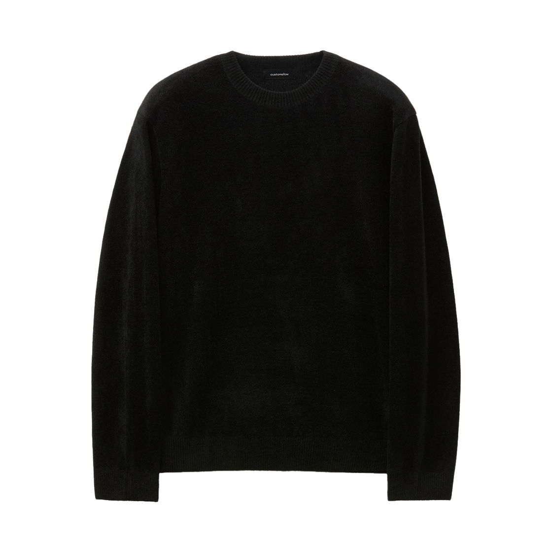커스텀멜로우 셔닐 크루넥 니트 블랙(Customellow Chenille Crewneck Knit Black) - 1