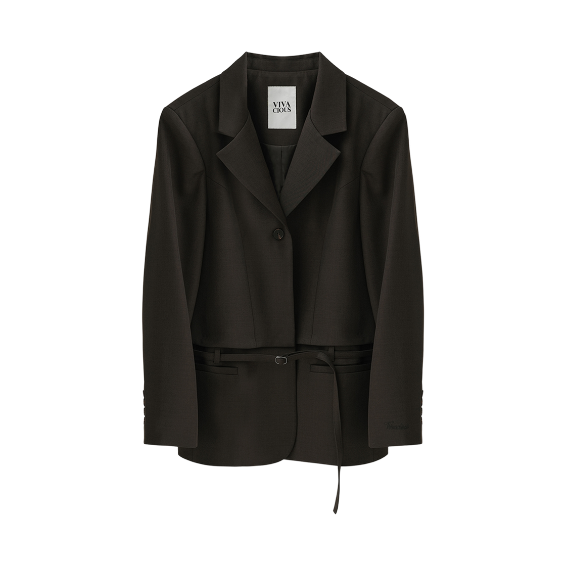 VV63JK01BR VIVACIOUS Eira Convertible Blazer BROWN