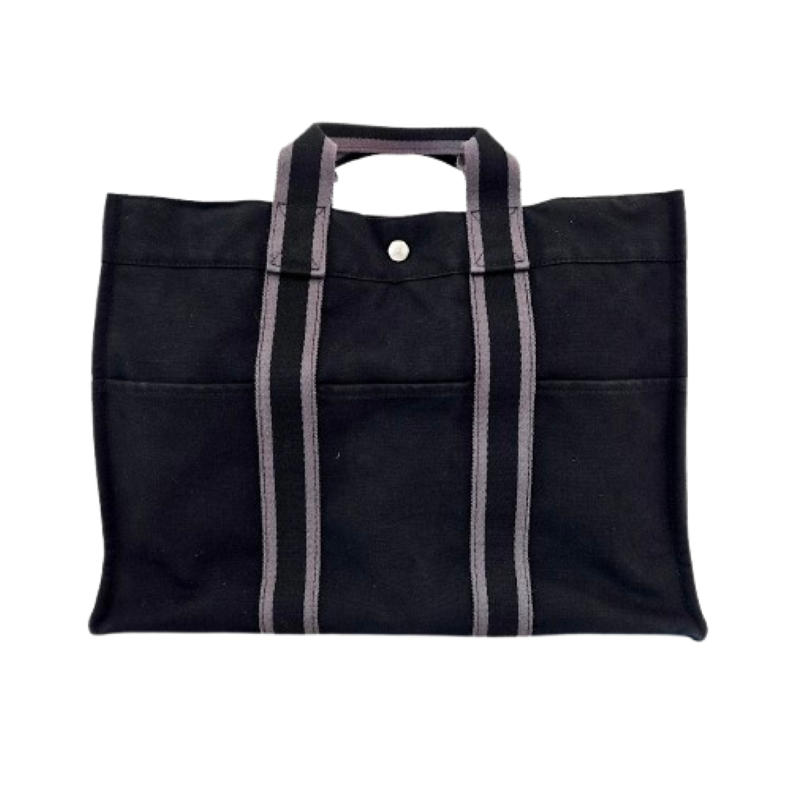 ITM7FGU6EEV2 Hermes Furuto Canvas Tote Bag Black