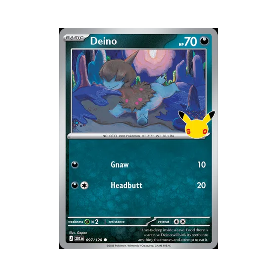 30C097-128 Pokemon TCG Deino C 30th Celebration (English Ver.)