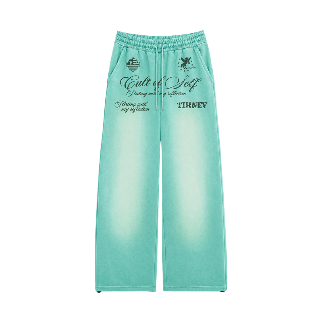 벤힛 Cult of Self 워싱 스웻팬츠_민트(Venhit Cult of Self Washed Sweatpants Mint) - 2