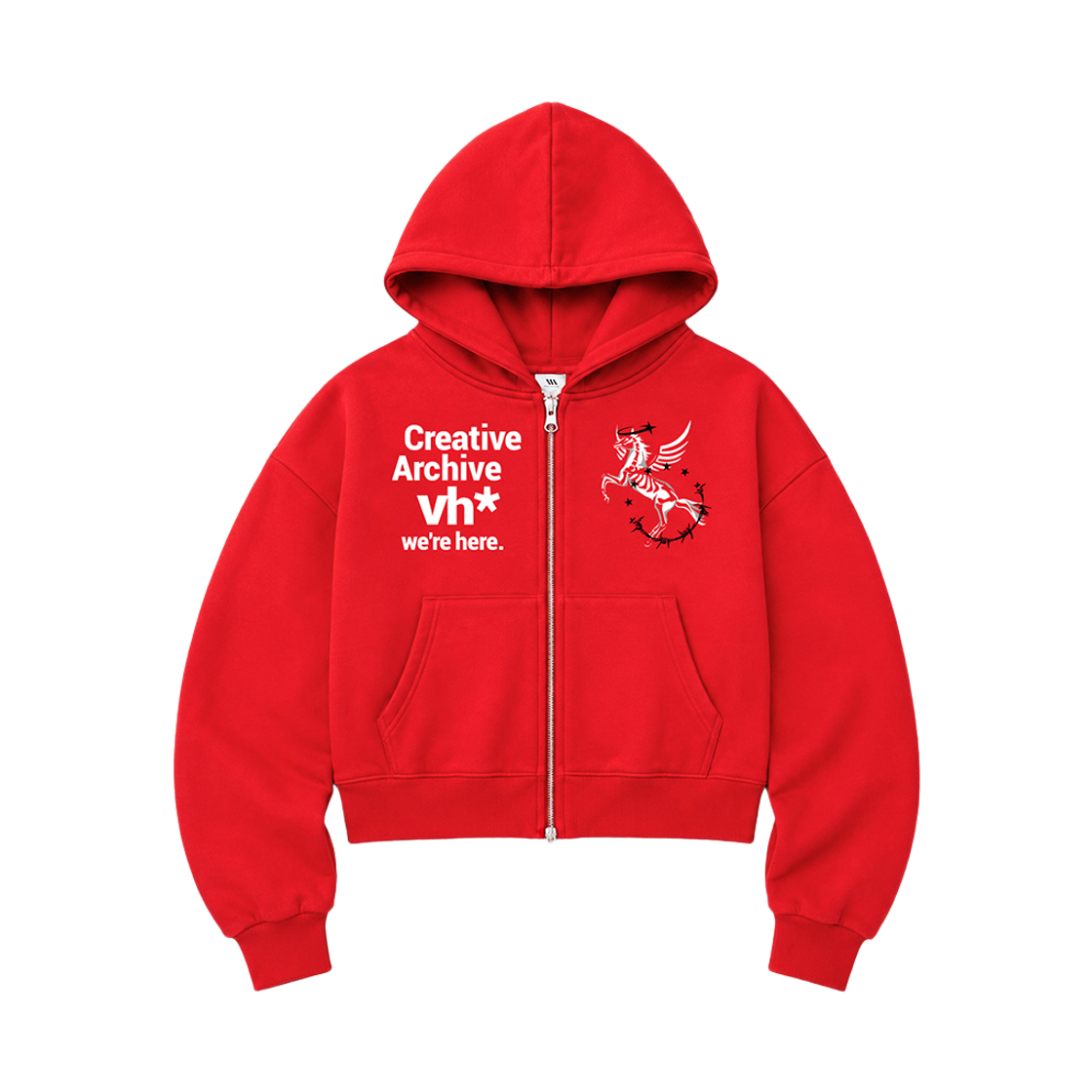 26FV007 Venhit VH CIRCLE Zip-Up Hoodie Red