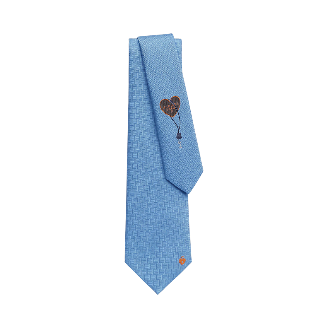 H339315T04 Hermes La Clef Du Bonheur Tie Ciel Orange