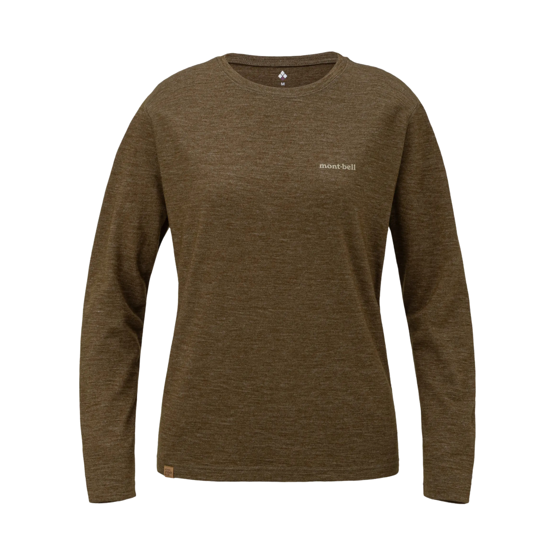 1114607 (W) Montbell Merino Wool Plus Light Long Sleeve T-Shirt Khaki