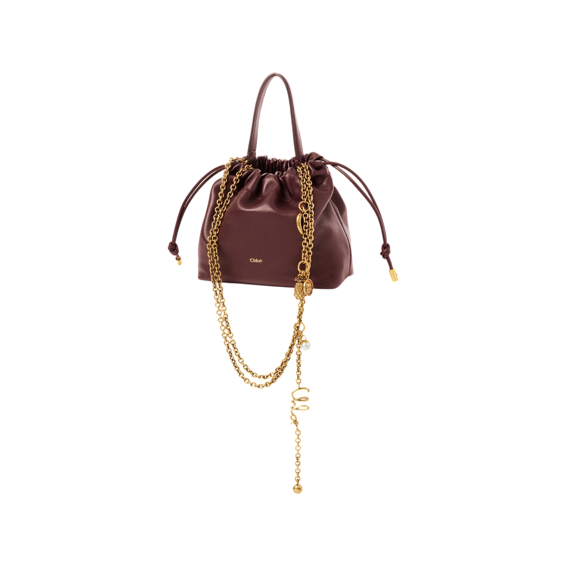 끌로에 미니 끌로에 아이콘 숄더백 체인 소프트 레더 번트 레드(Chloe Mini Chloe Icons Shoulder Bag with Chain in Soft Leather Burnt Red) - 2