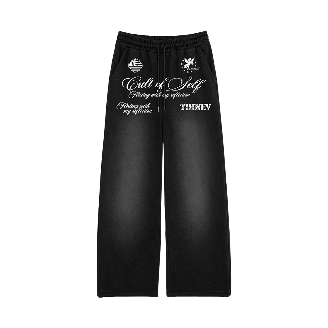 26FV007 Venhit Cult of Self Washed Sweatpants Black