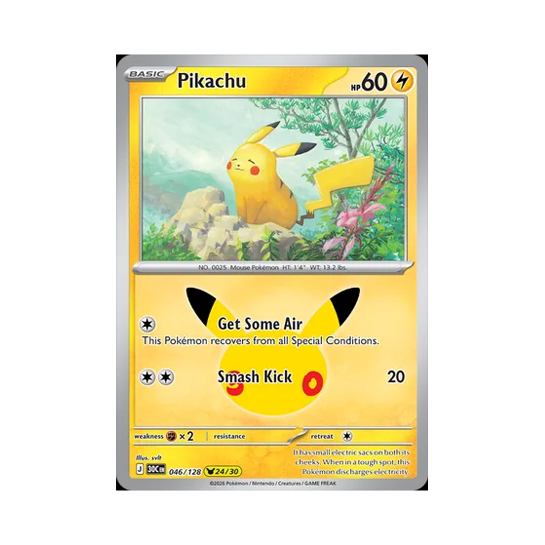 30C046-128 Pokemon TCG Pikachu 24/30 30th Celebration (English Ver.)