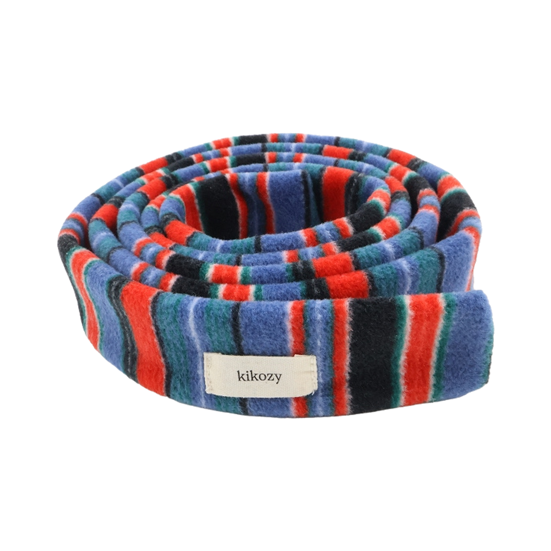 26FW52011 Kikozy Stripe Fleece Muffler_Red