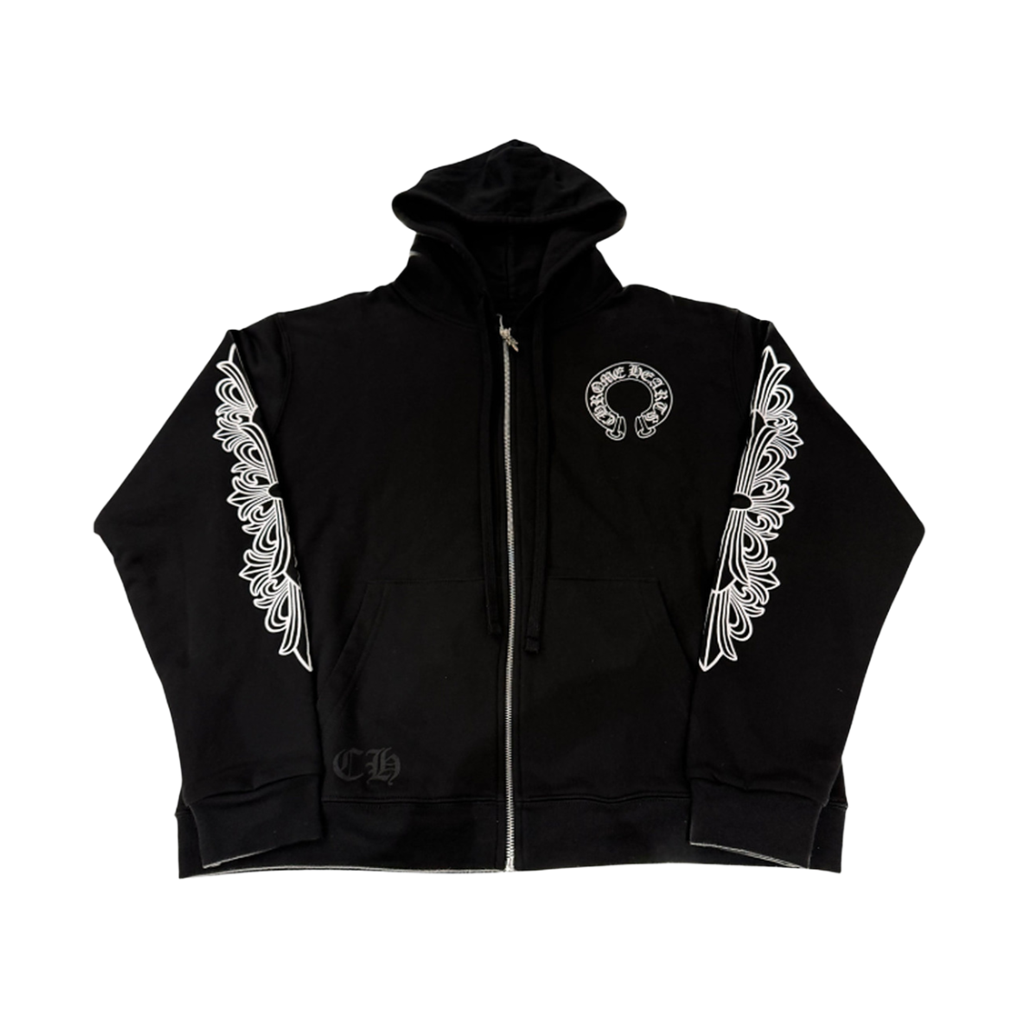 23 TheDosan x chrome hearts floral cross hoodie zip up heavy weight