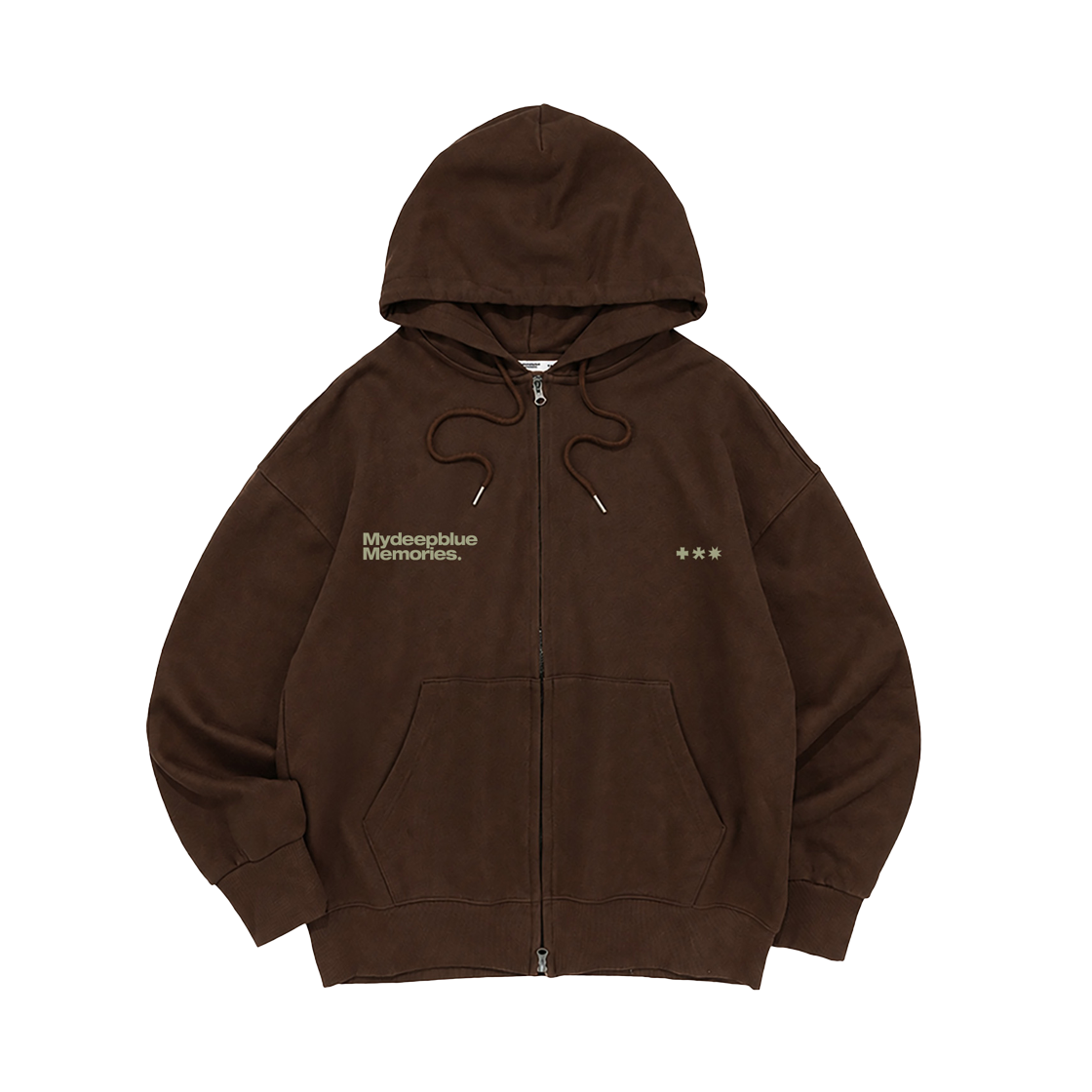 마이딥블루메모리즈 심볼 투웨이 집업 브라운(MydeepblueMemories ZP Mm Symbol 2Way Zip-Up Brown) - 2
