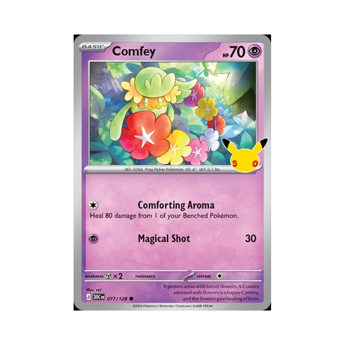 30C077-128 Pokemon TCG Comfey C 30th Celebration (English Ver.)
