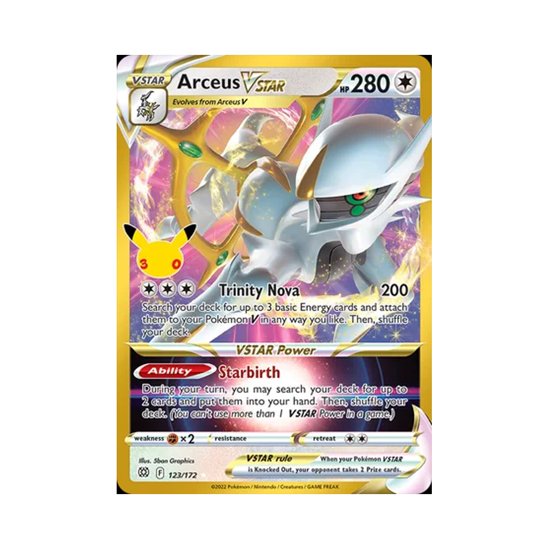30C123-172 Pokemon TCG Arceus VSTAR HRV 30th Celebration Classic Collection (English Ver.)