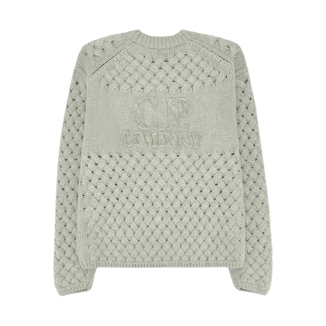 C.P. 컴퍼니 램스울 GRS 로고 크루넥 스웨터 오프 화이트 멜란지 그레이 - 25FW(C.P. Company Lambswool GRS Logo Crewneck Sweater Off White Melange Grey - 25FW) - 2