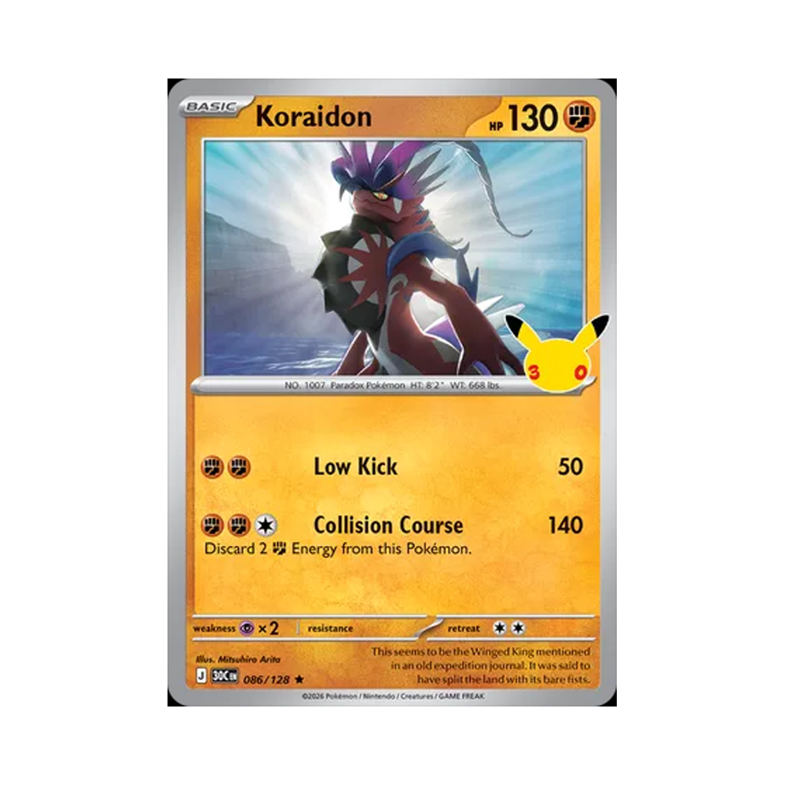 30C086-128 Pokemon TCG Koraidon R 30th Celebration (English Ver.)