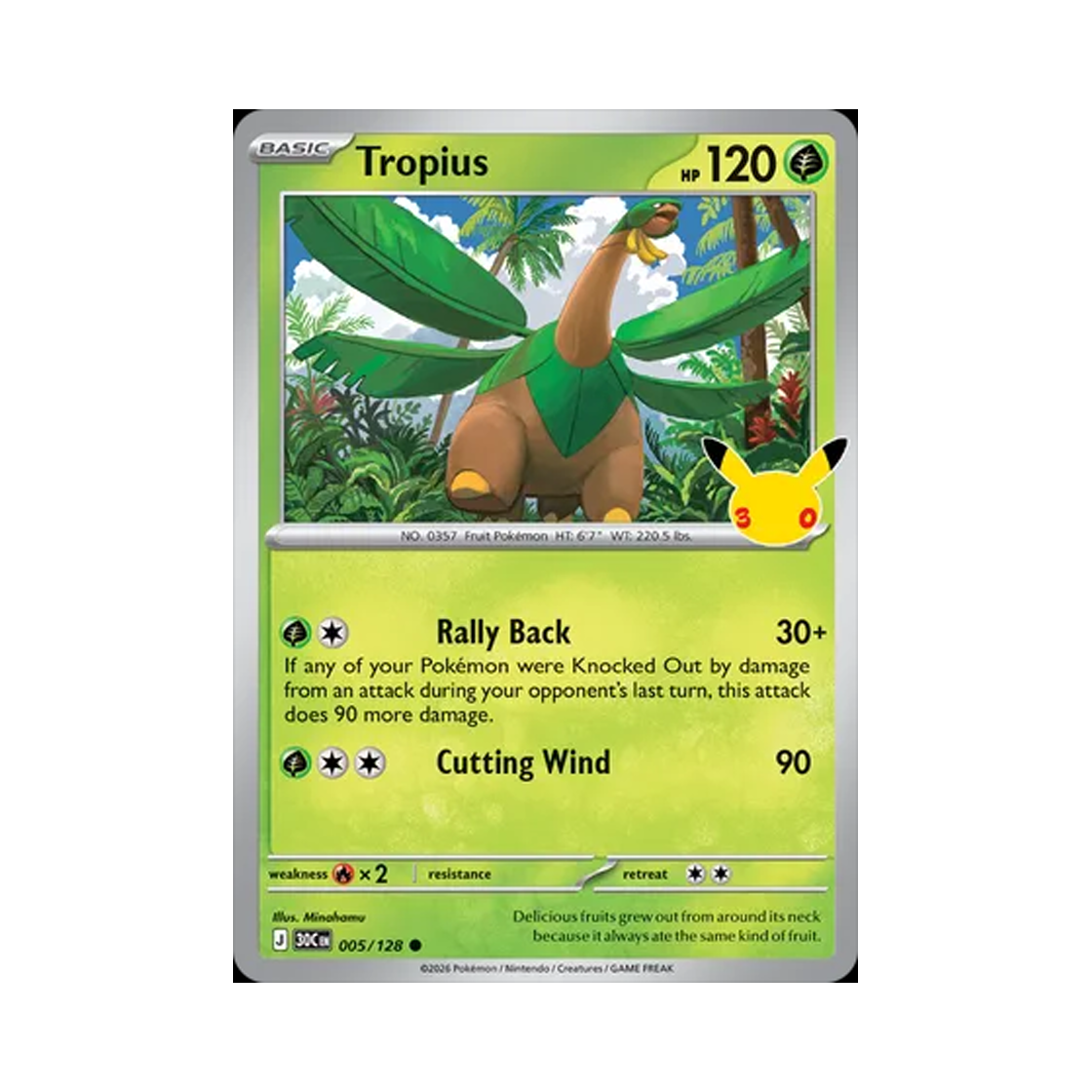 30C005-128 Pokemon TCG Tropius C 30th Celebration (English Ver.)