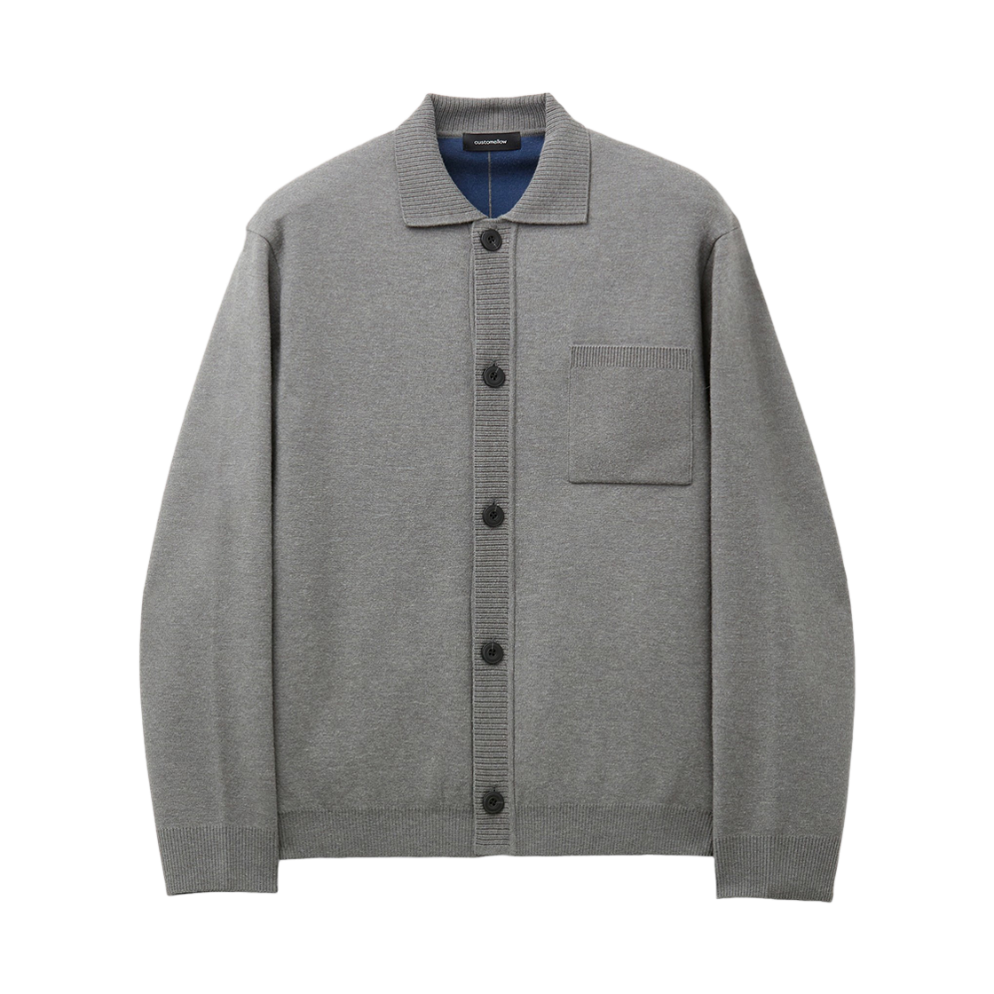 커스텀멜로우 카라 가디건 그레이(Customellow Collared Cardigan Gray)
