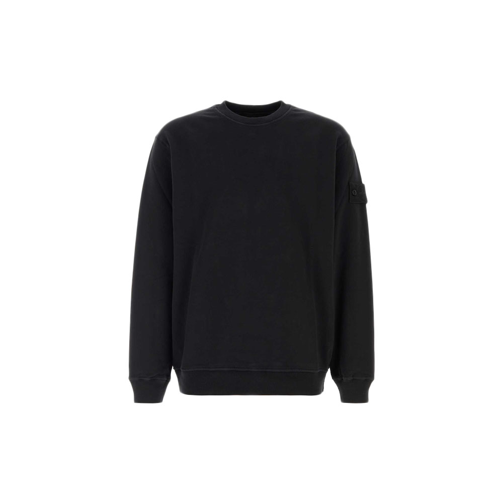 [20% 쿠폰] 스톤 아일랜드 블랙 패치 코튼 맨투맨 블랙 - 26FW([20% 쿠폰] Stone Island Black Patch Cotton Sweatshirt Black - 26FW) - 2
