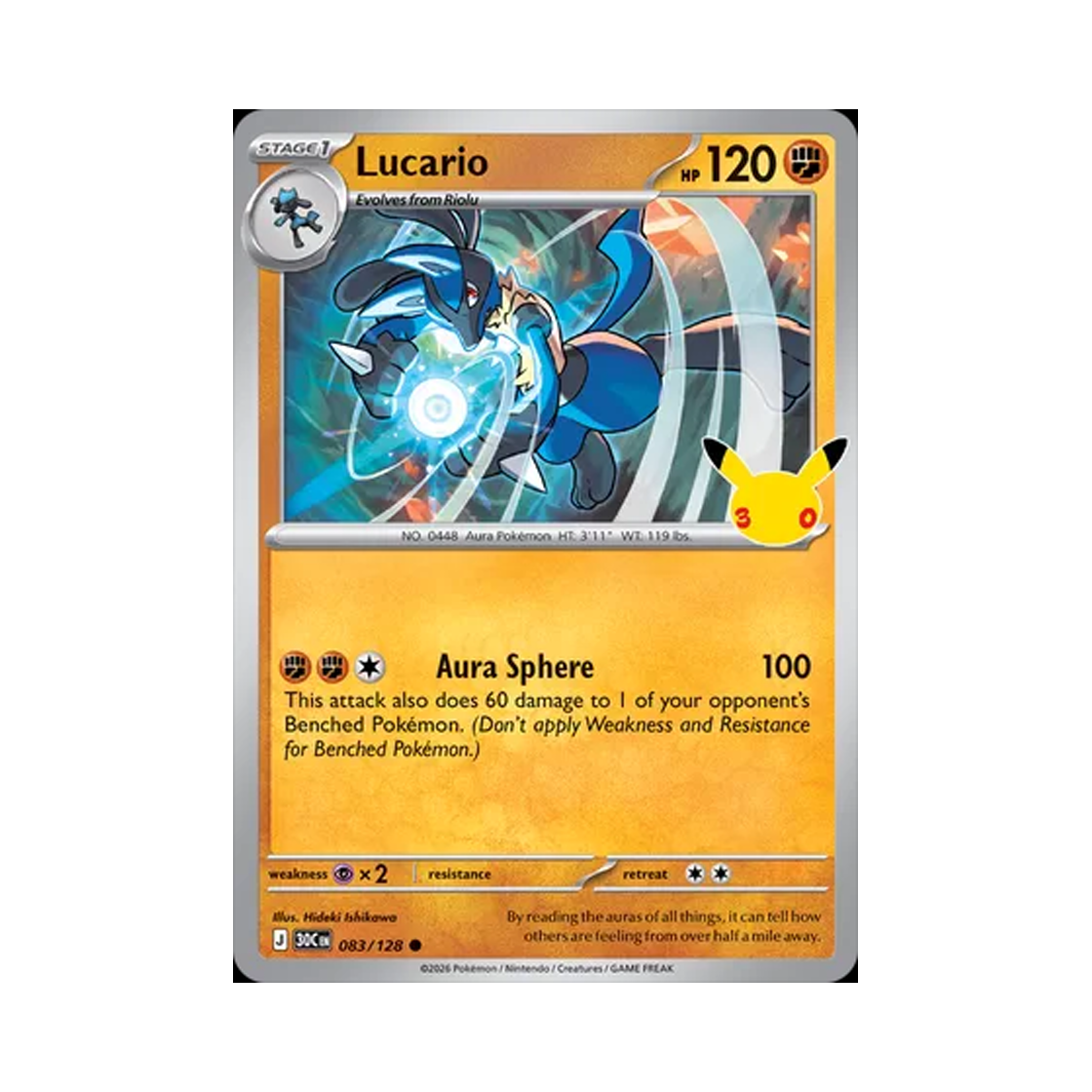 30C083-128 Pokemon TCG Lucario C 30th Celebration (English Ver.)