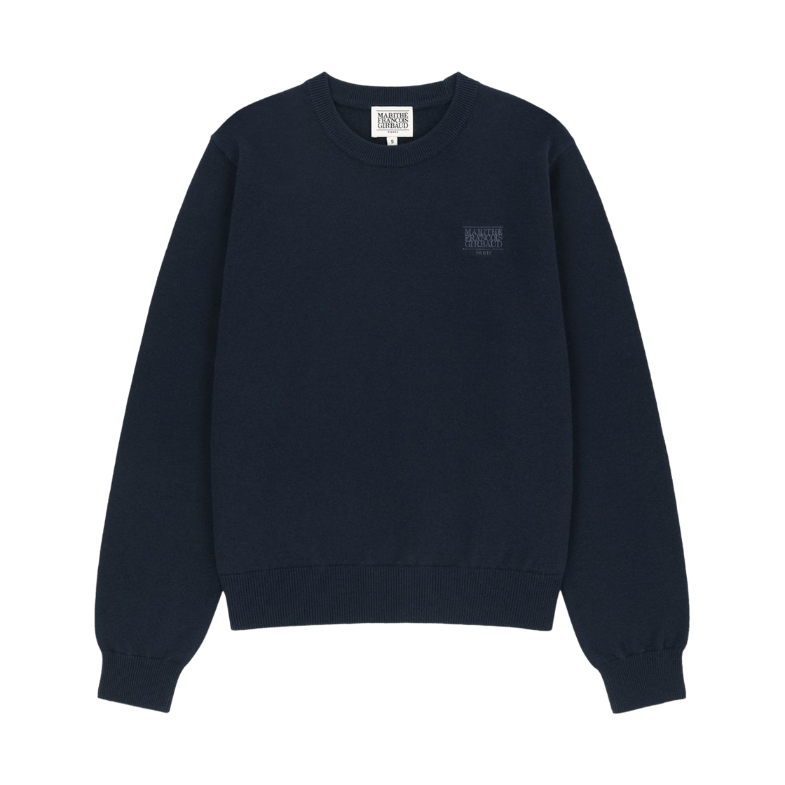 - (W) Marithe Francois Girbaud Small Classic Logo Knit Pullover Navy