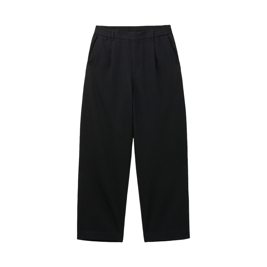 커스텀멜로우 와이드핏 코튼 셋업 팬츠 블랙(Customellow Wide-Fit Cotton Set-Up Pants Black)