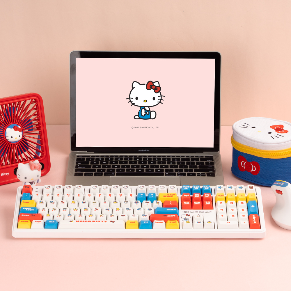 로이체 산리오 헬로키티 풀배열 가스켓 유무선 멀티페어링 저소음 기계식 키보드(ROYCHE Sanrio Gasket Silent Wireless Mechanical Keyboard) - 4