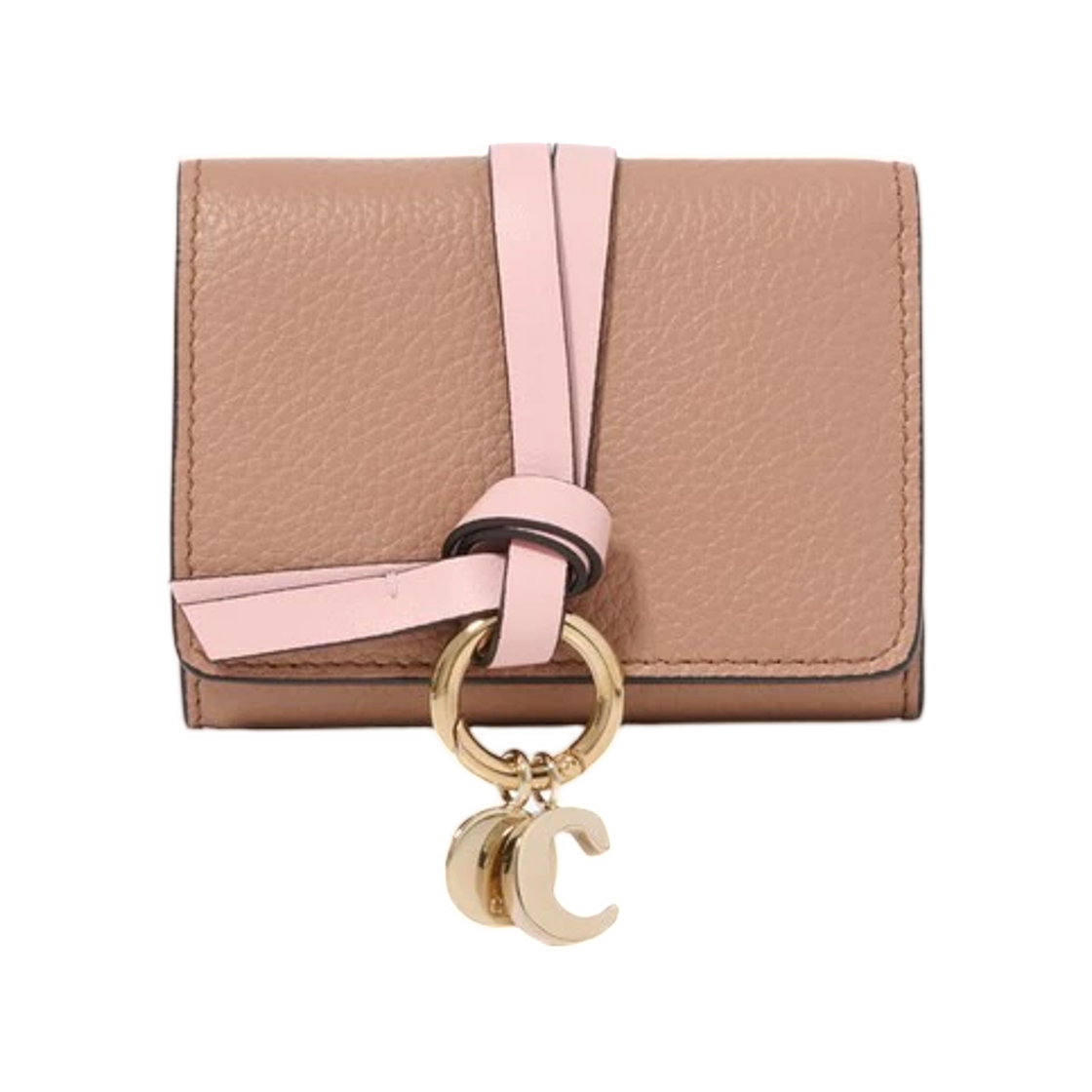 CH25UP719P4726T (W) Chloe Mini Alphabet Trifold in Grained Leather Tawny Brown