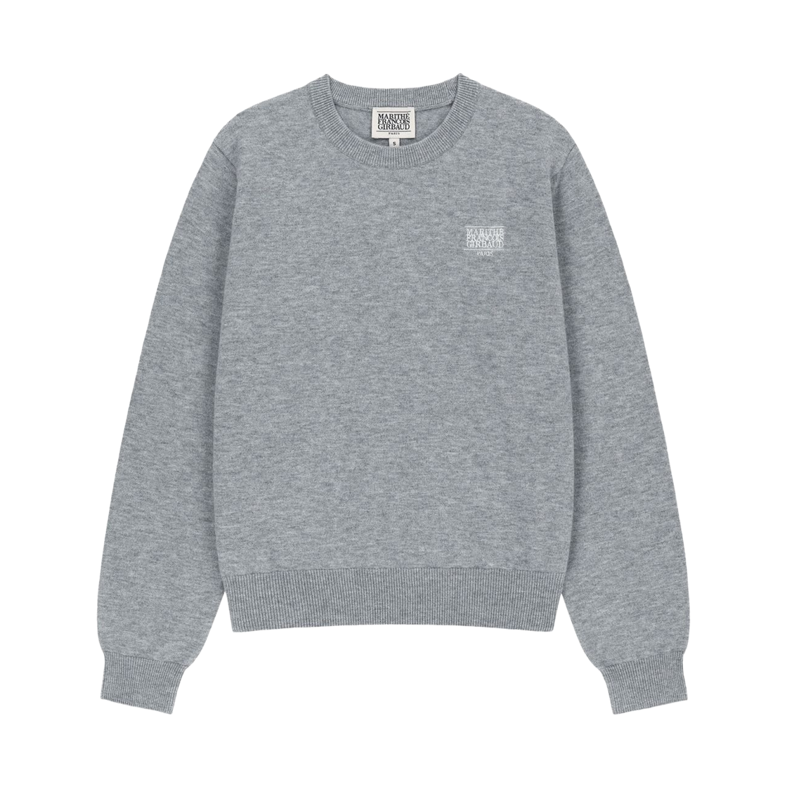 (W) 마리떼 프랑소와 저버 스몰 클래식 로고 니트 풀오버 멜란지 그레이((W) Marithe Francois Girbaud Small Classic Logo Knit Pullover Melange Gray) - 1