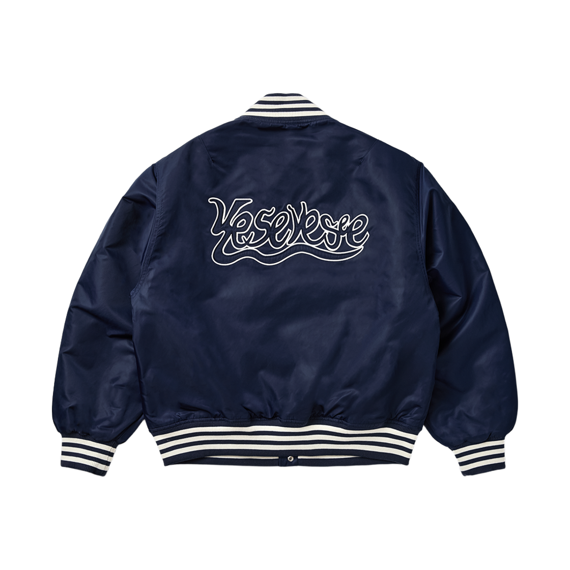 예스아이씨 예스 스네일 로고 스타디움 재킷 네이비(YESEYESEE Y.E.S Snail Logo Stadium Jacket Navy) - 2