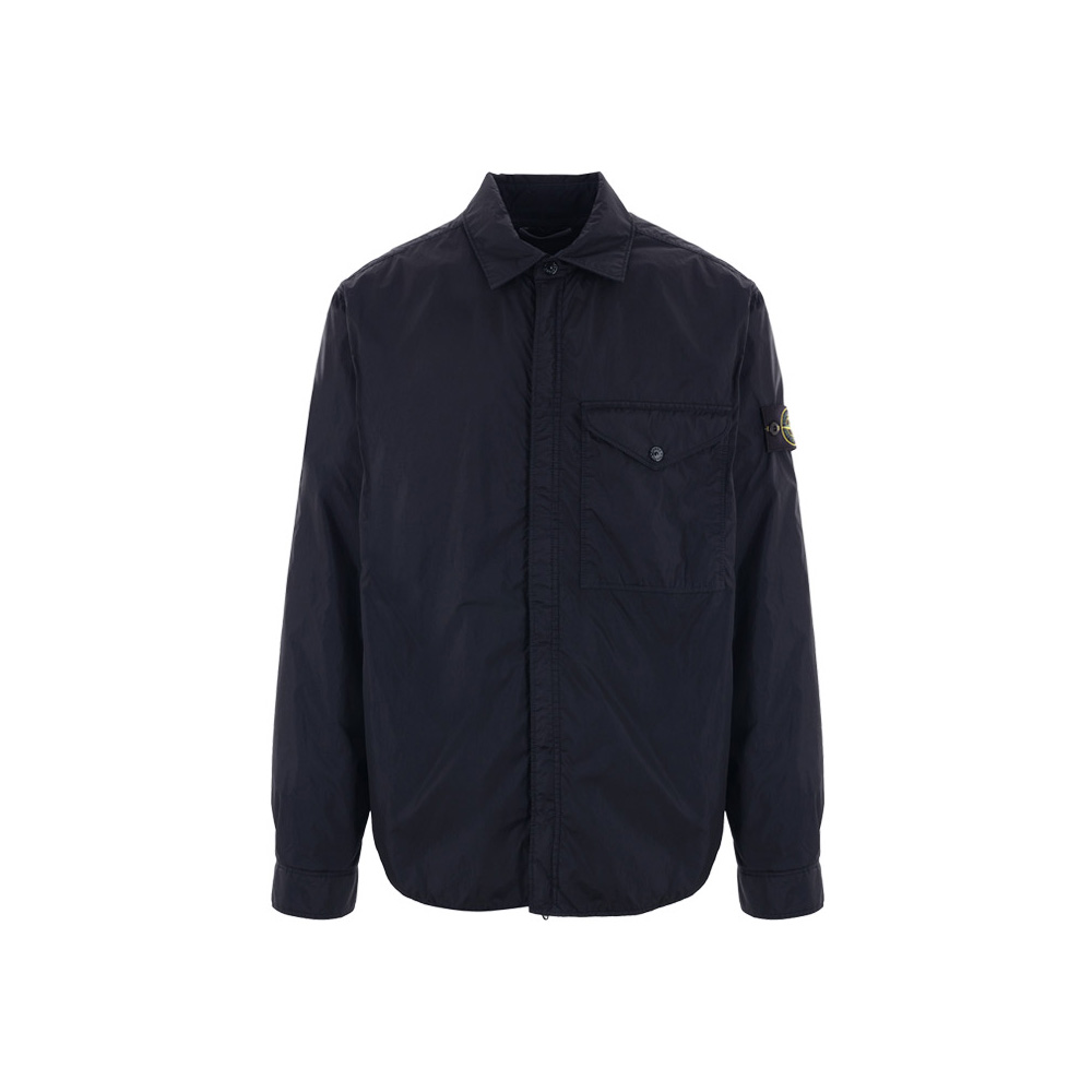 [15% 쿠폰] 스톤 아일랜드 와펜 크링클랩스 셔츠 자켓 네이비 블루 - 24FW([15% 쿠폰] Stone Island Badge Crinkle Reps Overshirt Navy Blue - 24FW) - 2