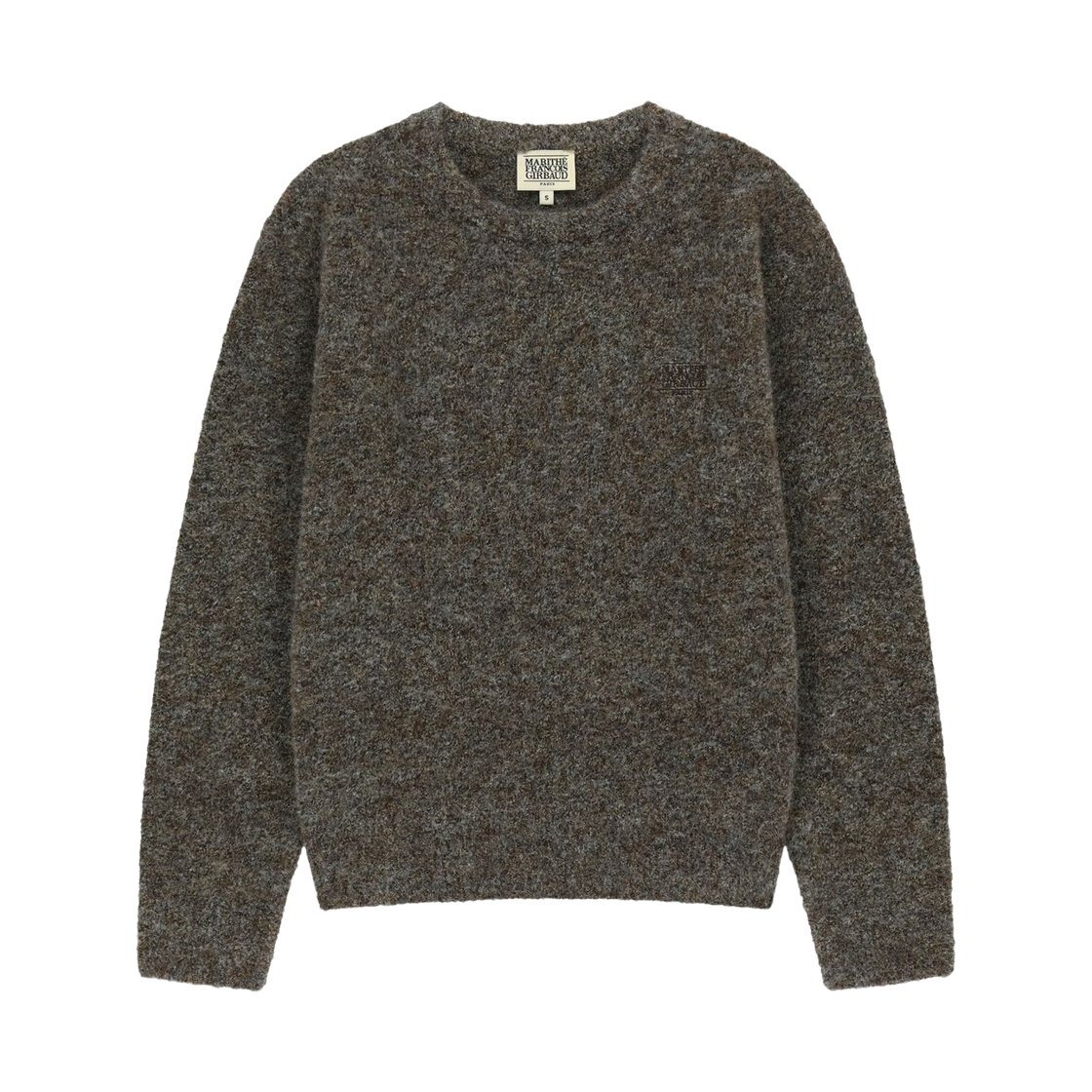 마리떼 프랑소와 저버 스몰 클래식 로고 부클 니트 풀오버 다크 브라운(Marithe Francois Girbaud Small Classic Logo Boucle Knit Pullover Dark Brown)