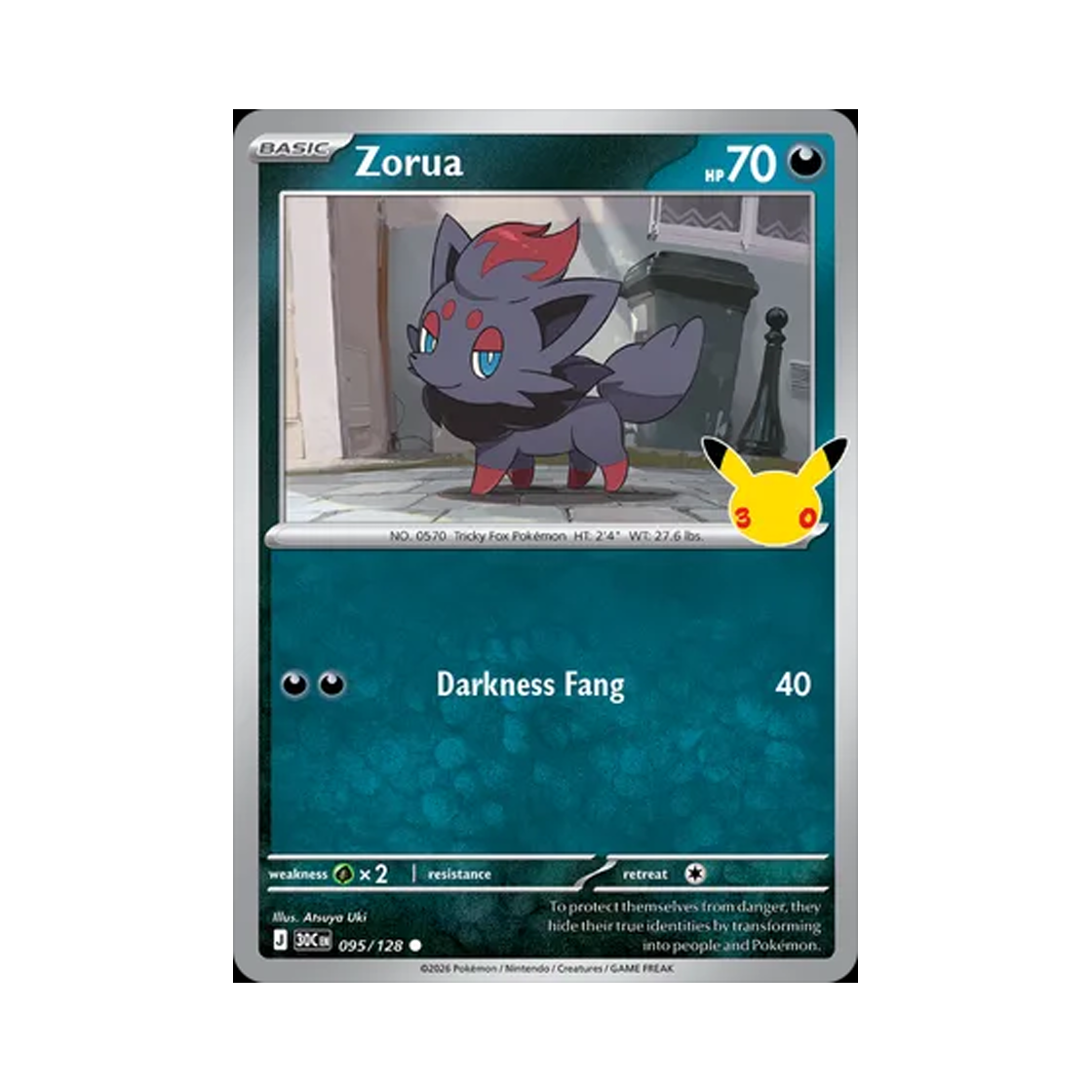 30C095-128 Pokemon TCG Zorua C 30th Celebration (English Ver.)
